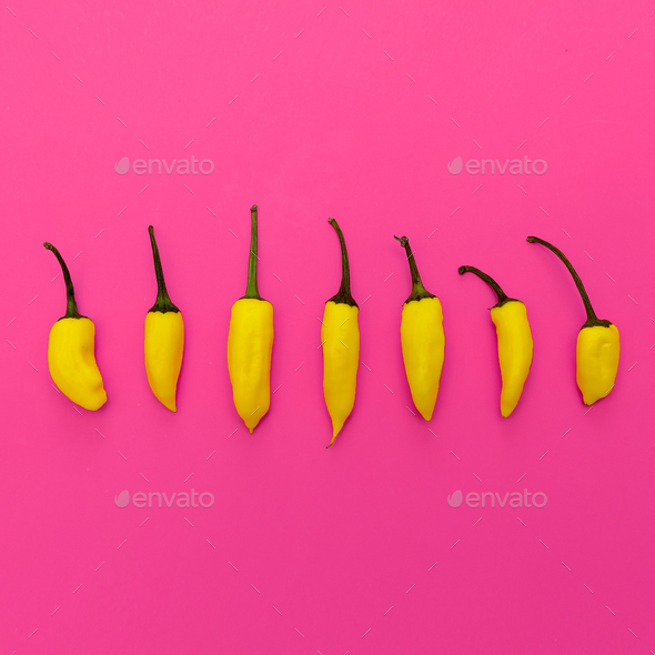 Yellow pepper. Minimal art design - Stock Photo - Images