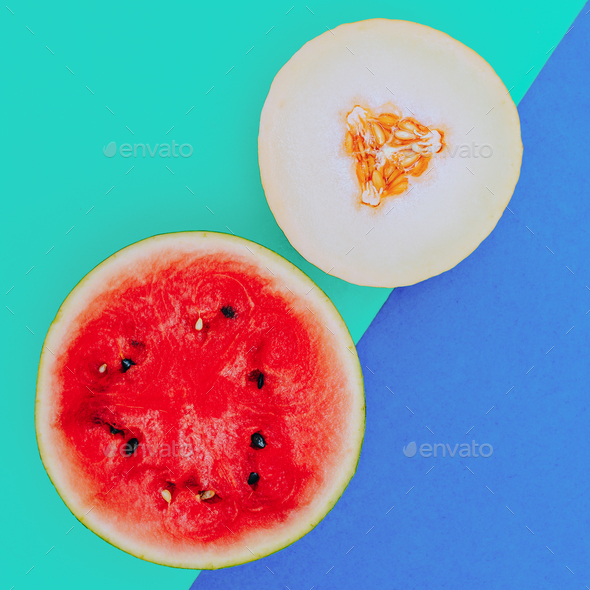 Mix Watermelon Melon. Love fruit. Fresh tropical ideas. Minimal