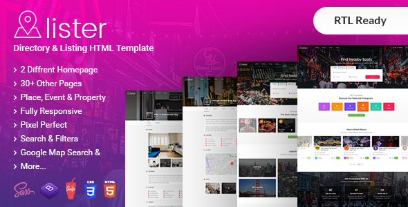 Lister - Directory & Listings HTML + RTL Template - Business Corporate