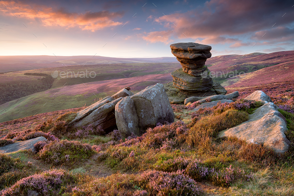 The Salt Cellar on Derwent Edge in the Peak District - Stock Photo - Images