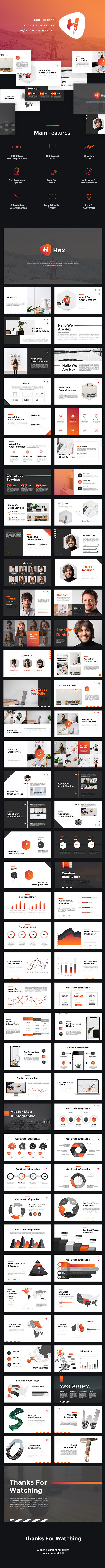 Hex - StartUp Pitch Deck PowerPoint Template - Pitch Deck PowerPoint Templates