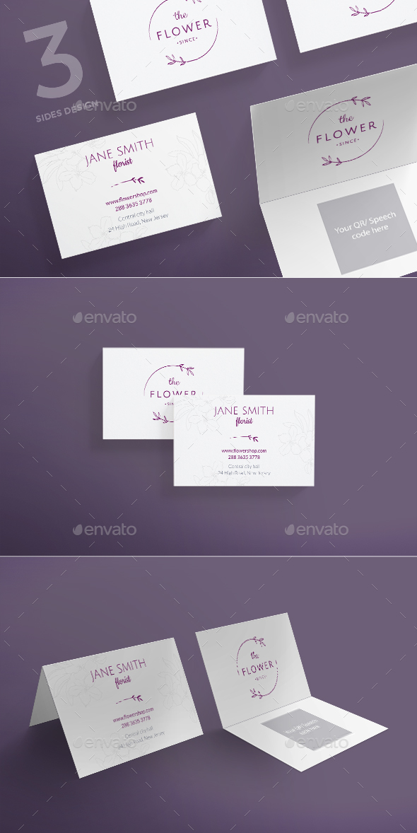 Flower Shop Business Card - Business Cards Print Templates