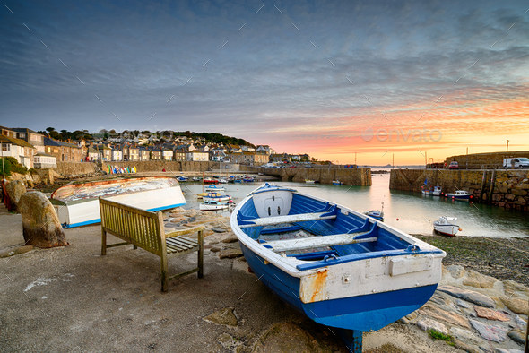 Sunrise at Mousehole in Cornwall - Stock Photo - Images