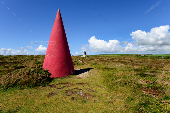 Daymarks on Gwennap Head in Cornwall - Stock Photo - Images
