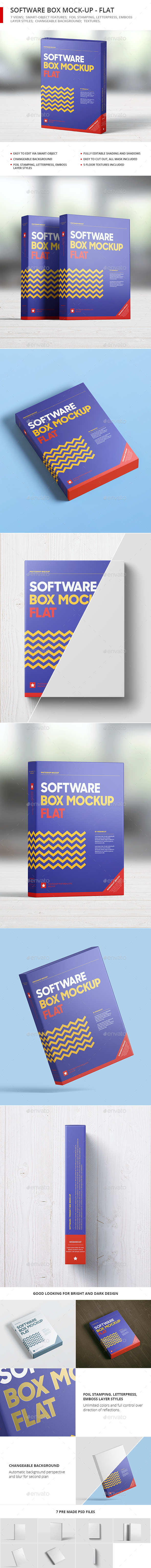 Software Box Mock-up - Flat - Discs Packaging