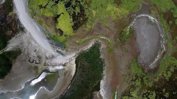 Aerial View Wetland Behand the Black Sea in Ukraine.