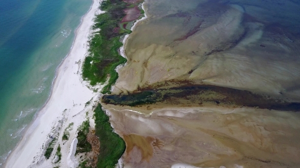 Aerial View of Wetland Behand the Black Sea in Ukraine