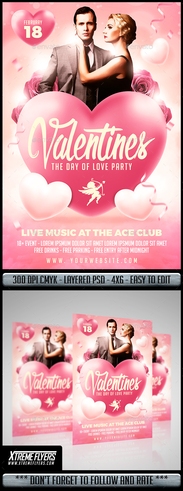 Valentines Day Flyer - Clubs & Parties Events