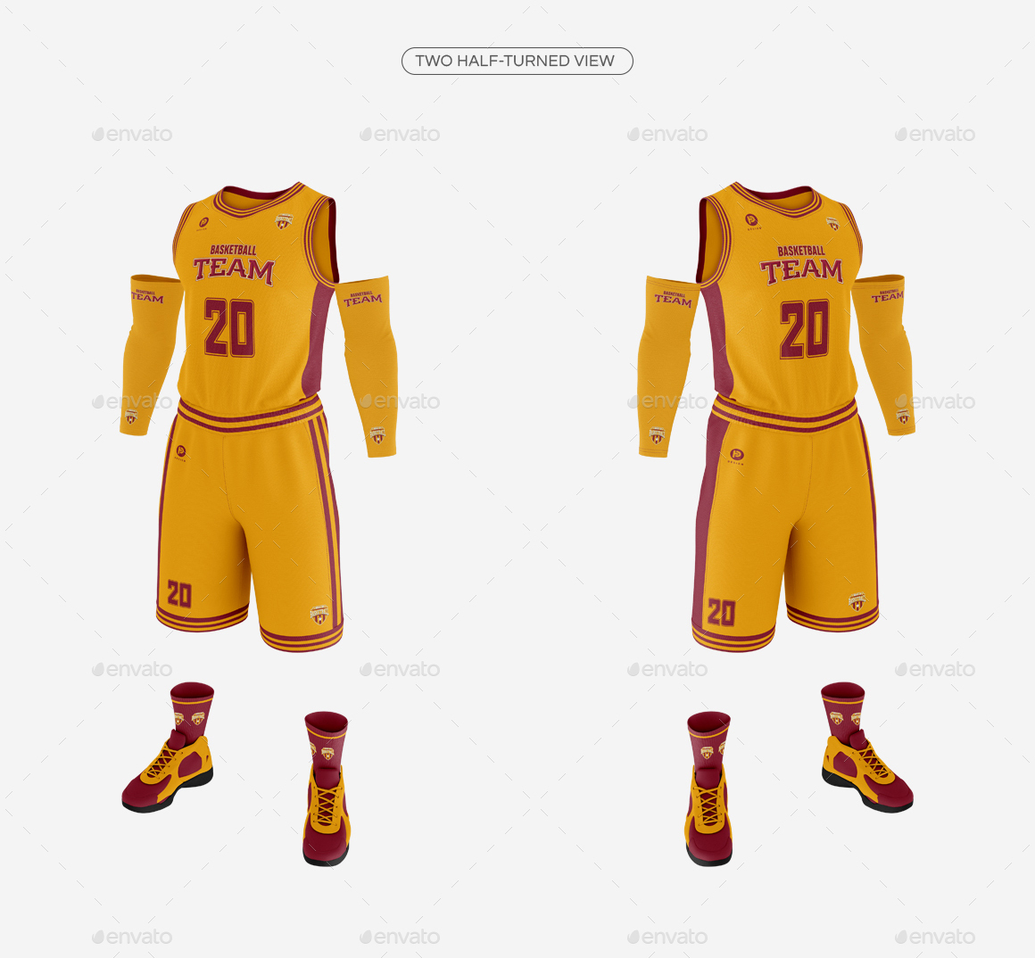 Download Men's Full Basketball Kit Crew-Neck Jersey Mock-Up by ...