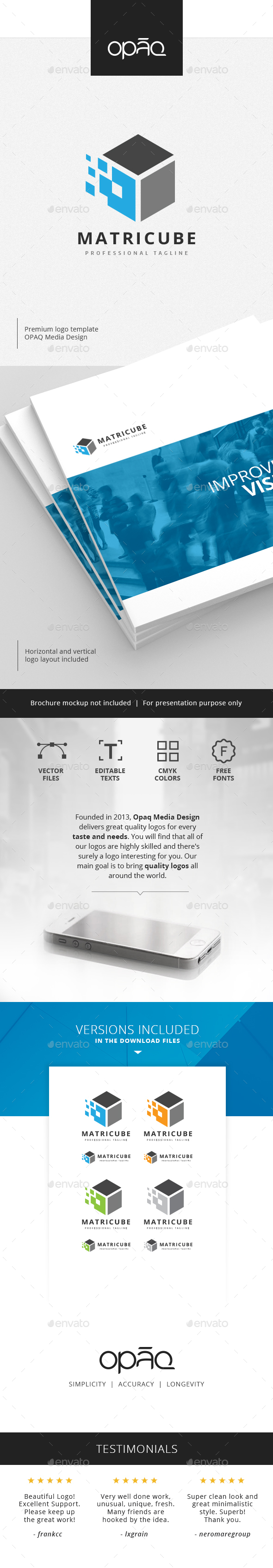 Matrix Data Cube Logo - Abstract Logo Templates
