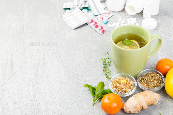 Natural medicine vs conventional medicine concept. - Stock Photo - Images