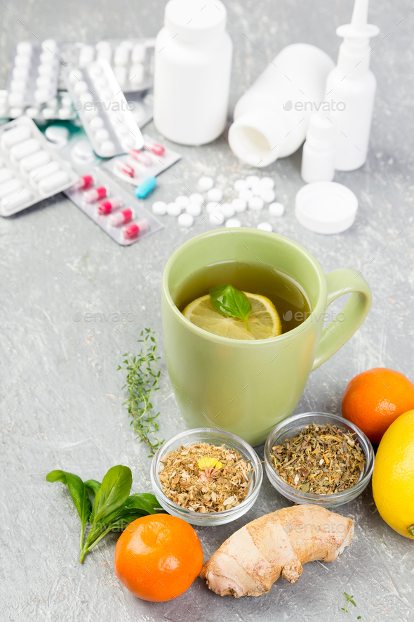 Natural medicine vs conventional medicine concept. - Stock Photo - Images