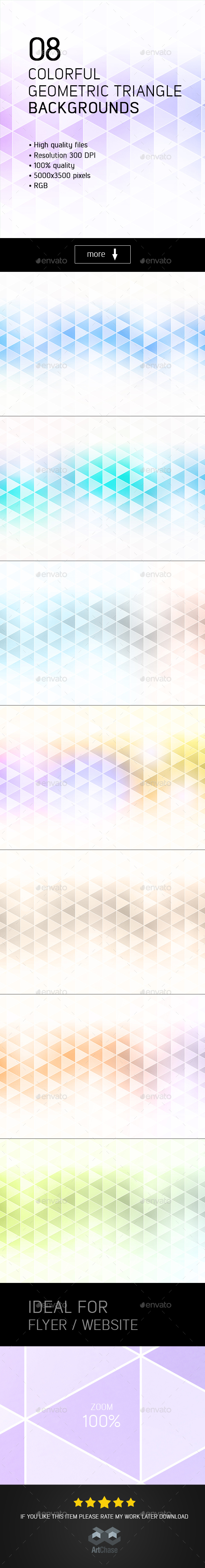 Colorful Geometric Triangle Backgrounds - Backgrounds Graphics