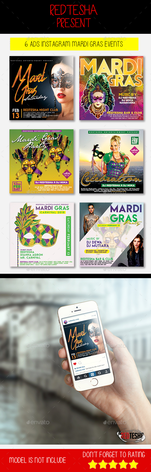 Mardi Gras Instagram - Banners & Ads Web Elements