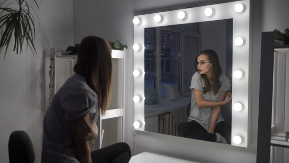 The Girl Looks At Herself In The Mirror By Bureaurise Videohive
