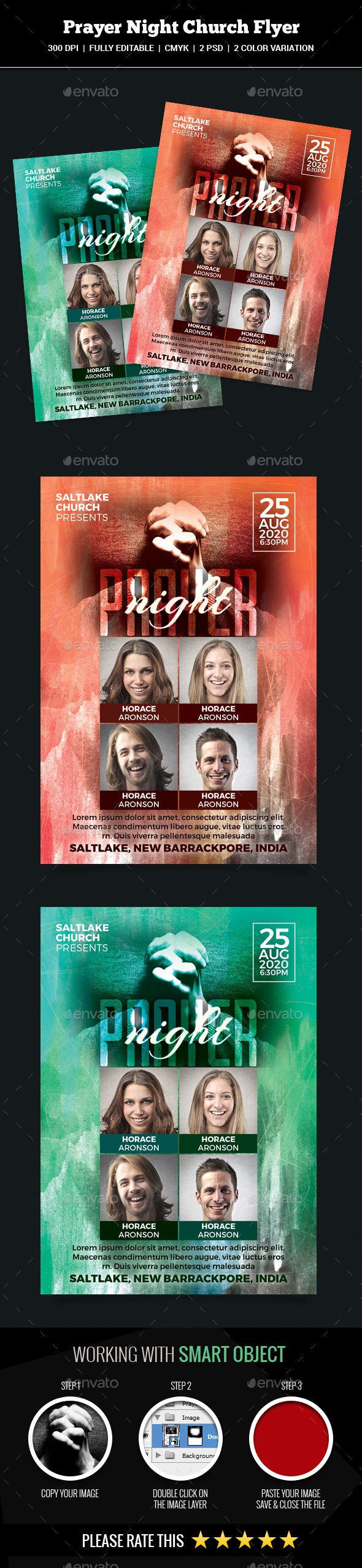 Prayer Night Church Flyer - Church Flyers