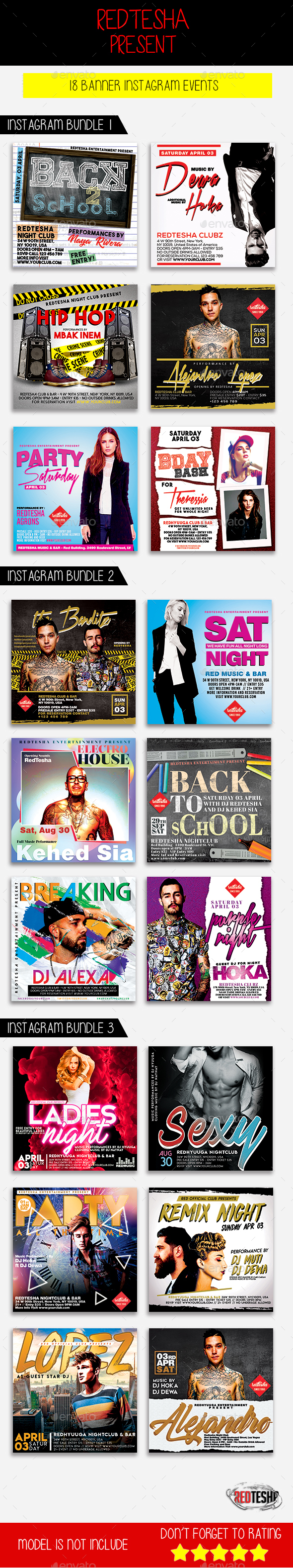 Instagram Banner Events Bundle - Banners & Ads Web Elements