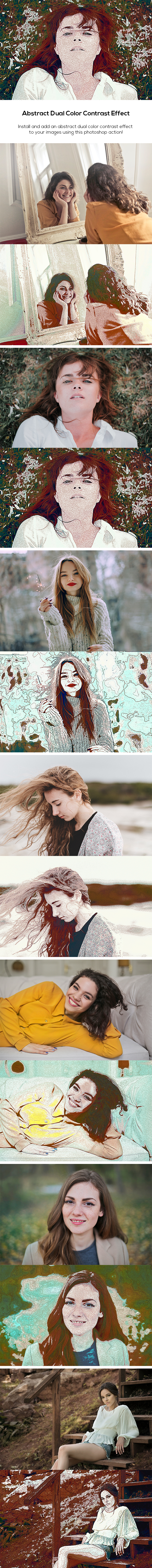 Abstract Dual Color Contrast Effect - Photo Effects Actions