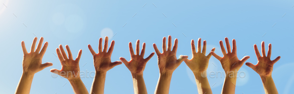 Raised hands - Stock Photo - Images