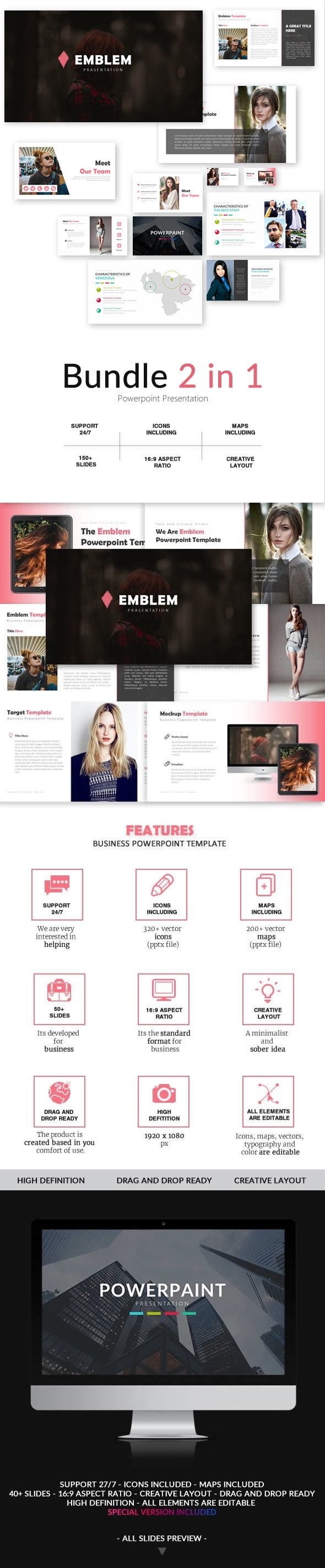 Bundle 2 in 1 - Powerpoint Template - Business PowerPoint Templates
