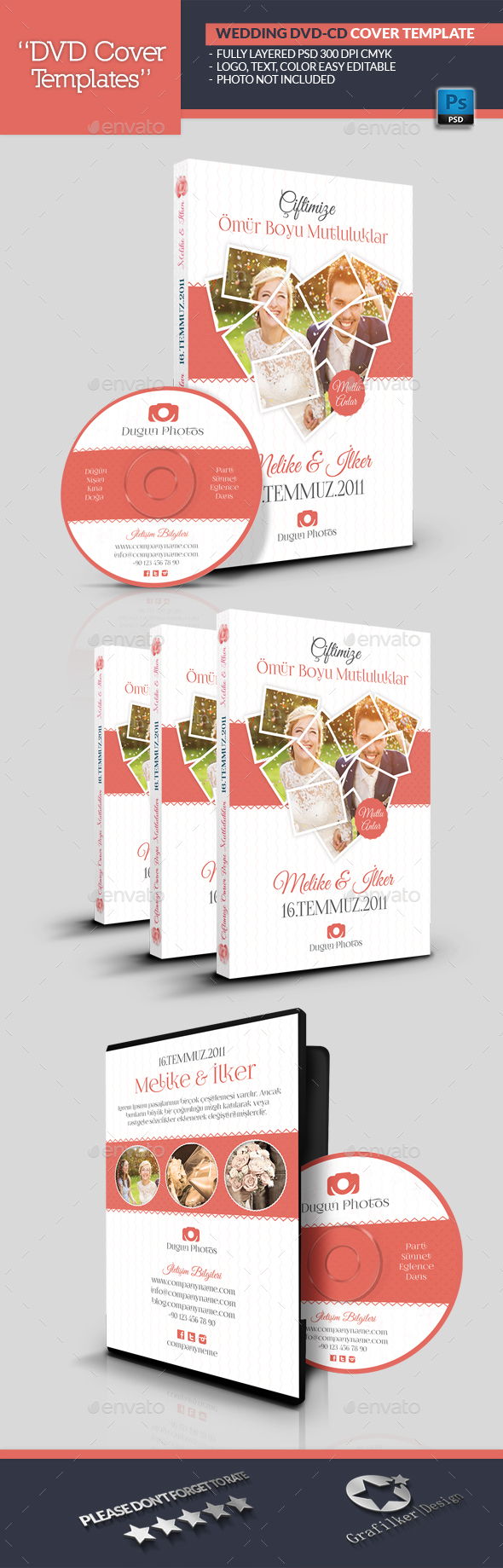 Wedding Dvd Cover Templates - CD & DVD Artwork Print Templates