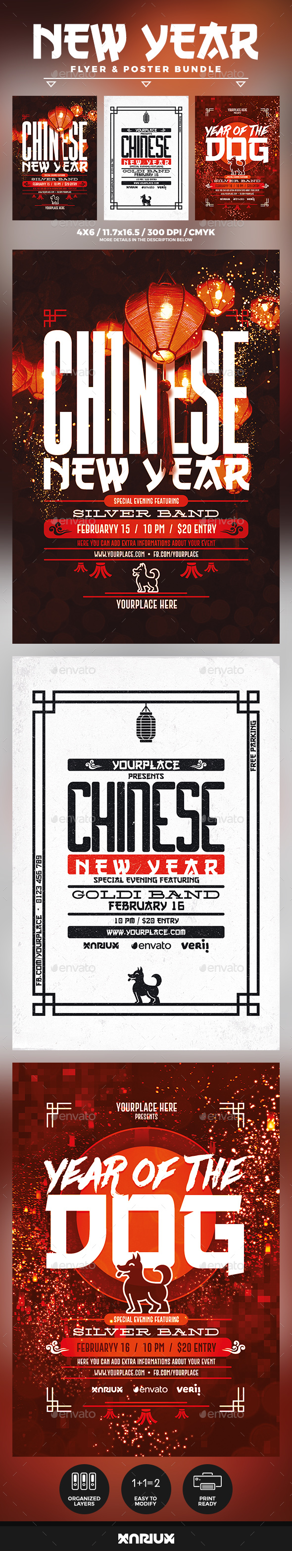 Chinese New Year Flyer & Poster Bundle - Holidays Events