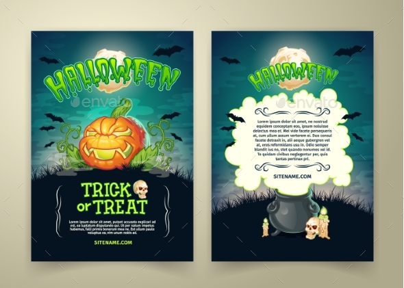 Halloween Party Vector Cartoon Trick or Treat - Halloween Seasons/Holidays