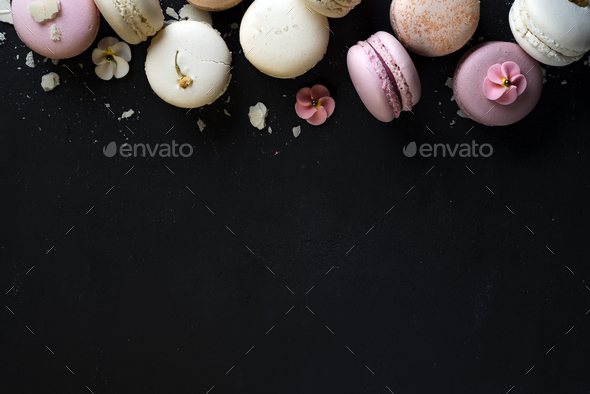 Colorful natural macarons cake - Stock Photo - Images