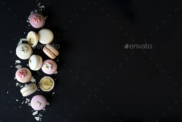 Colorful natural macarons cake - Stock Photo - Images