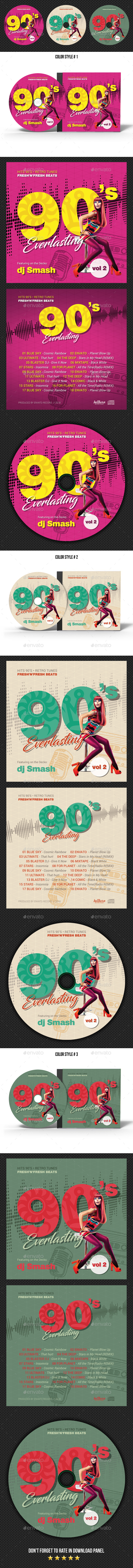 90s Everlasting CD Cover - CD & DVD Artwork Print Templates