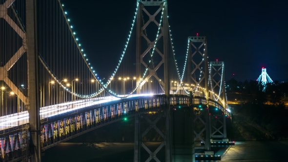 Bay Bridge at Night in San Francisco alt