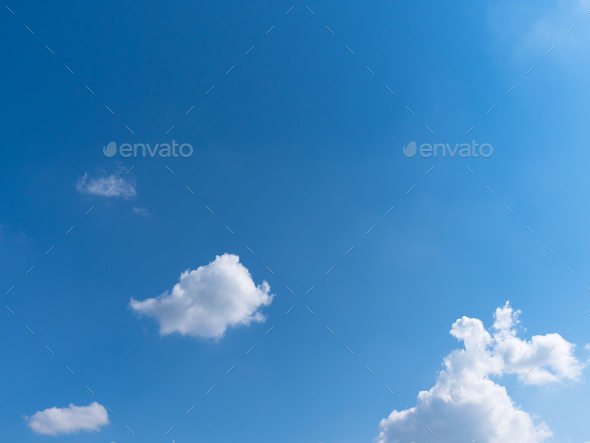 Beautiful blue sky with bright white clouds - Stock Photo - Images