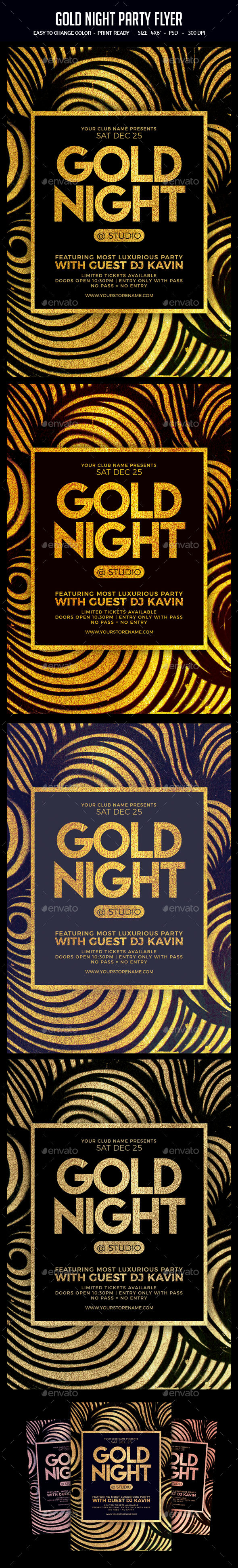 Gold Night Party Flyer - Clubs & Parties Events