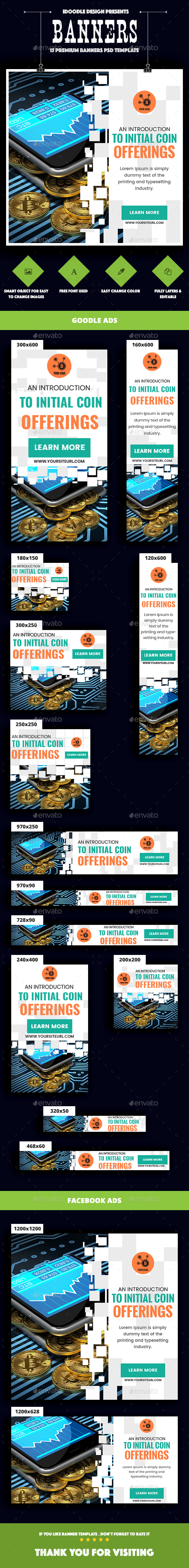 Cryptocurrency Banners Ad - Banners & Ads Web Elements
