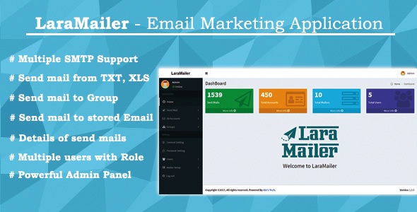 LaraMailer - Email Marketing Application with Multiple SMTP Support - CodeCanyon Item for Sale