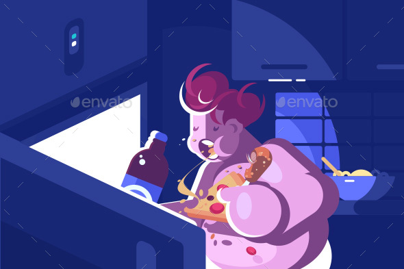 Nightly Overeating and Gluttony - People Characters