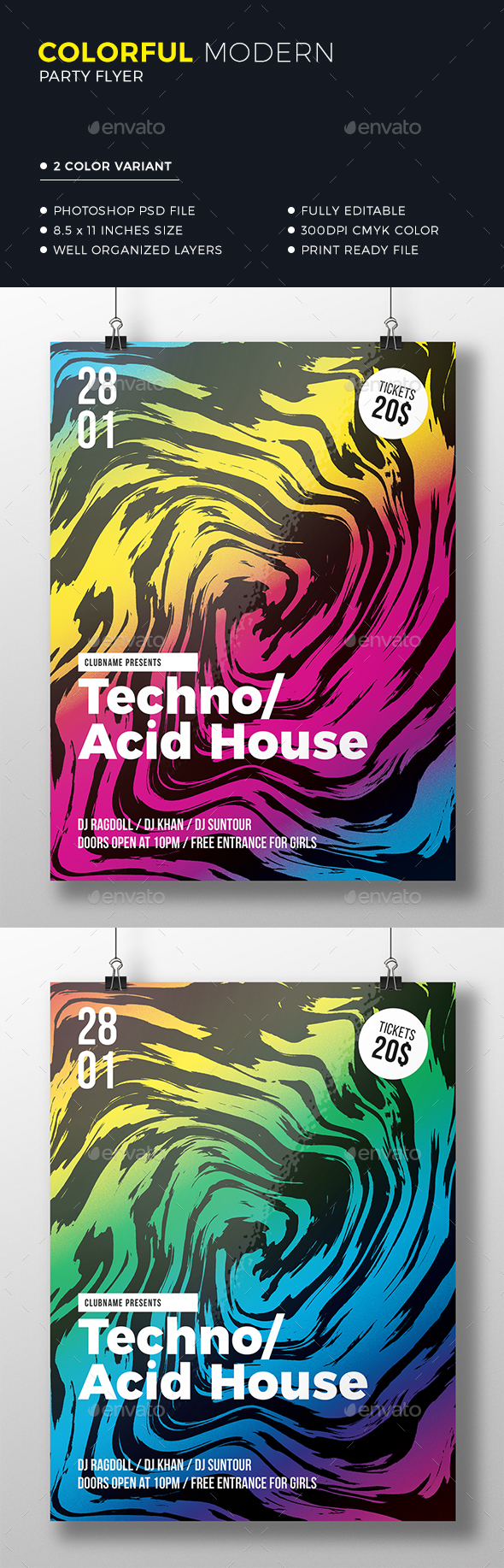 Colorful Party Flyer - Clubs & Parties Events