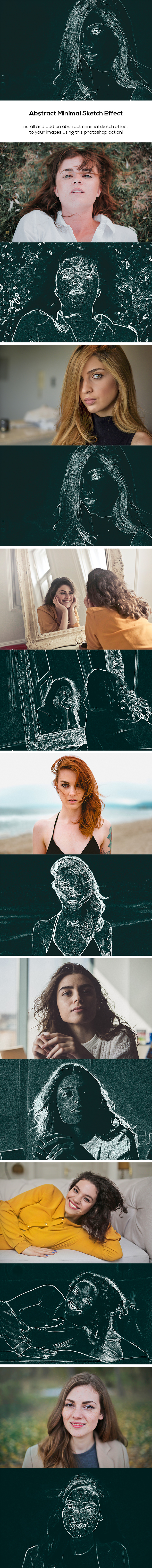 Abstract Minimal Sketch Effect - Photo Effects Actions