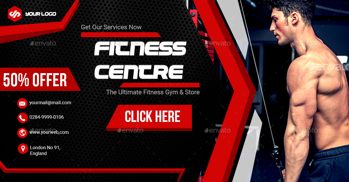 Fitness And Gym Facebook Ads Banner Ar By Desainpro Graphicriver