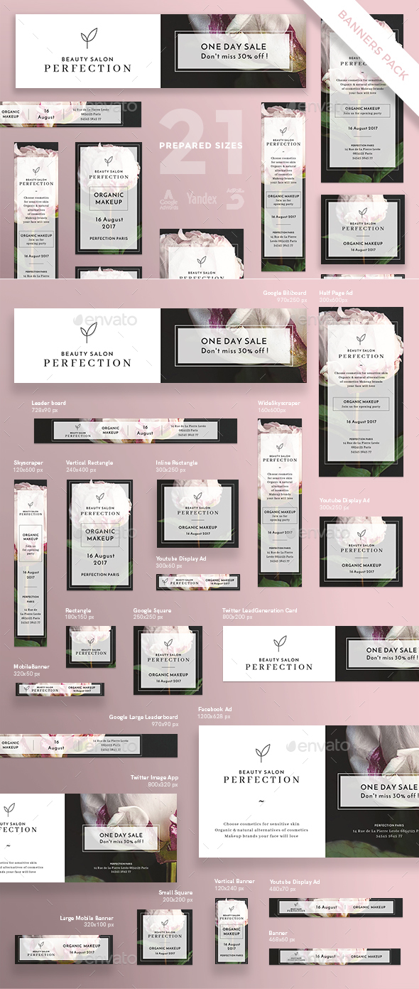 Beauty Salon Banner Pack - Banners & Ads Web Elements