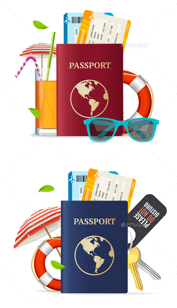 Realistic 3D Detailed Travel Concept - Travel Conceptual