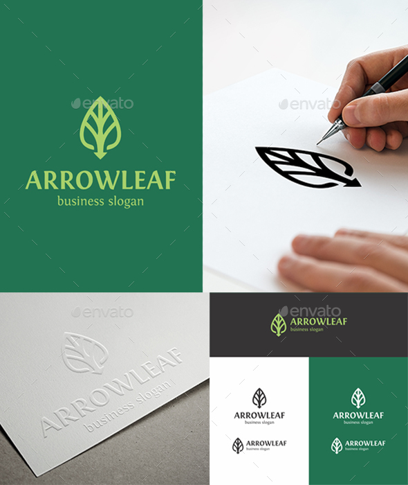 Arrow Leaf Logo Template - Nature Logo Templates