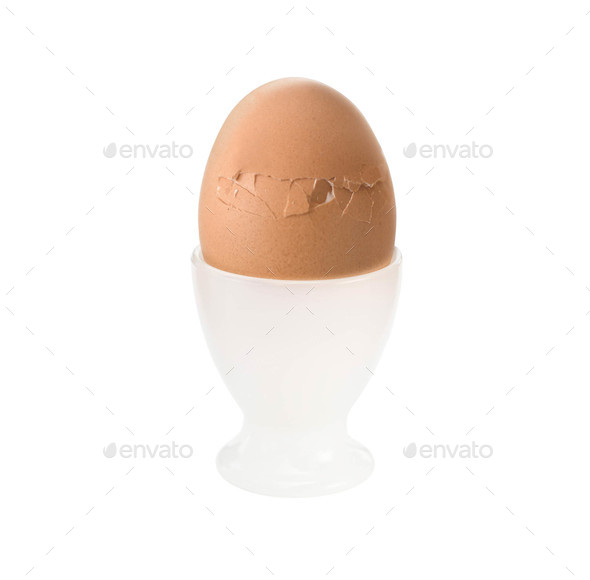 Single egg cup with chicken