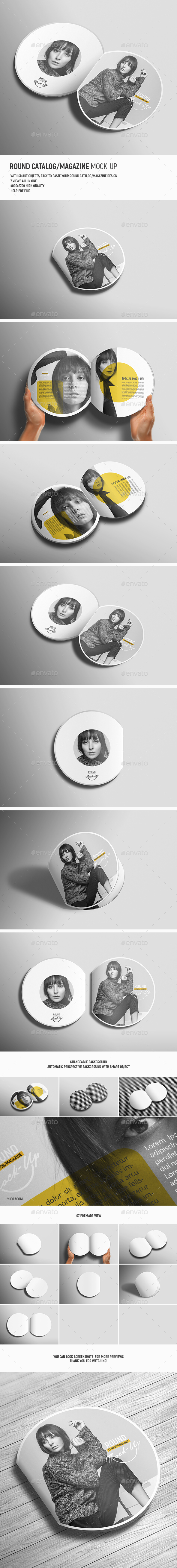 Round Catalog/Magazine Mock-Up - Miscellaneous Print