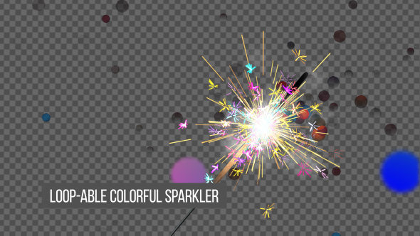 Loop-able Colorful Sparkler Background And Assets