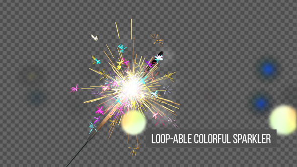 Loop-able Colorful Sparkler Background And Assets V2
