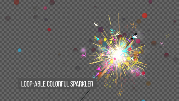 Loop-able Colorful Sparkler Background And Assets V3