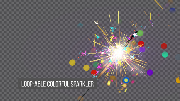 Loop-able Colorful Sparkler Background And Assets V4