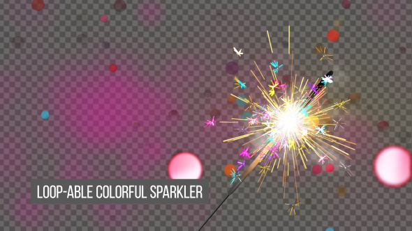 Loop-able Colorful Sparkler Background And Assets V5