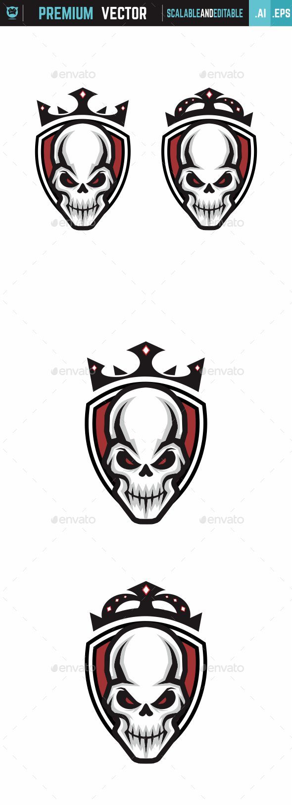 King and Queen Skull - Decorative Symbols Decorative